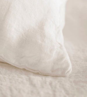 Linen bedding Milk White